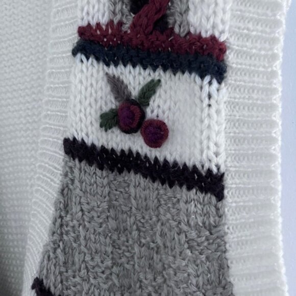 VINTAGE 90s Hand Knit Cardigan Sweater Vest Size 18W - Picture 2 of 7